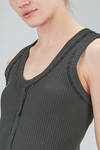 hip-lenght tank top, lean, in vertical ribbed heavy cotton knit - MARC LE BIHAN 