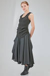 hip-lenght tank top, lean, in vertical ribbed heavy cotton knit - MARC LE BIHAN 