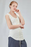 hip-lenght tank top, lean, in vertical ribbed heavy cotton knit - MARC LE BIHAN 