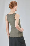 short and lean corsage tank top in polyamide, silk and elastan froissé - MARC LE BIHAN 