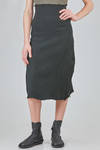 under the knee skirt in polyamide, silk and elastan froissé - MARC LE BIHAN 