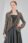 hip-lenght jacket, slim, in doubled silk voile with tone on tone lines - MARC LE BIHAN 