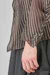 hip-lenght jacket, slim, in doubled silk voile with tone on tone lines - MARC LE BIHAN 
