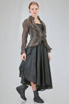 hip-lenght jacket, slim, in doubled silk voile with tone on tone lines - MARC LE BIHAN 
