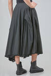 long, wide and asymmetric skirt, in washed cotton voile and lined in silk satin - MARC LE BIHAN 