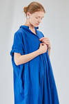 abito longuette a camicia ampia in popeline di cotone lavato - MANUELLE GUIBAL 