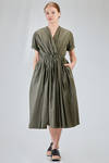 longuette dress, wide, in light washed cotton canvas - MANUELLE GUIBAL 