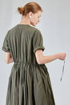 longuette dress, wide, in light washed cotton canvas - MANUELLE GUIBAL 