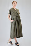 longuette dress, wide, in light washed cotton canvas - MANUELLE GUIBAL 
