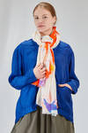 long and wide scarf in soft washed and printed cotton muslin - MANUELLE GUIBAL 