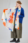 long and wide scarf in soft washed and printed cotton muslin - MANUELLE GUIBAL 