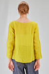 hip-lenght top, wide, in light washed linen crêpe - MANUELLE GUIBAL 