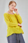 hip-lenght top, wide, in light washed linen crêpe - MANUELLE GUIBAL 