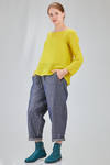 hip-lenght top, wide, in light washed linen crêpe - MANUELLE GUIBAL 