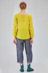 hip-lenght top, wide, in light washed linen crêpe - MANUELLE GUIBAL 