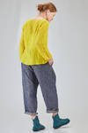 hip-lenght top, wide, in light washed linen crêpe - MANUELLE GUIBAL 