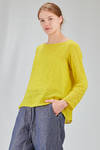 hip-lenght top, wide, in light washed linen crêpe - MANUELLE GUIBAL 