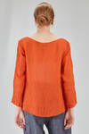 hip-lenght top, wide, in light washed linen crêpe - MANUELLE GUIBAL 