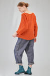 hip-lenght top, wide, in light washed linen crêpe - MANUELLE GUIBAL 
