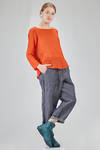 hip-lenght top, wide, in light washed linen crêpe - MANUELLE GUIBAL 