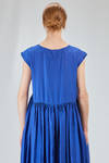 longuette dress, wide, in washed silk crêpe de chine, half slip in ramie - MANUELLE GUIBAL 
