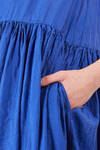 longuette dress, wide, in washed silk crêpe de chine, half slip in ramie - MANUELLE GUIBAL 