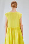 longuette dress, wide, in washed silk crêpe de chine, half slip in ramie - MANUELLE GUIBAL 