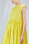 longuette dress, wide, in washed silk crêpe de chine, half slip in ramie - MANUELLE GUIBAL 
