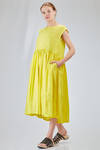longuette dress, wide, in washed silk crêpe de chine, half slip in ramie - MANUELLE GUIBAL 