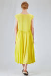 longuette dress, wide, in washed silk crêpe de chine, half slip in ramie - MANUELLE GUIBAL 