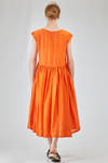 longuette dress, wide, in washed silk crêpe de chine, half slip in ramie - MANUELLE GUIBAL 