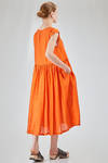 longuette dress, wide, in washed silk crêpe de chine, half slip in ramie - MANUELLE GUIBAL 