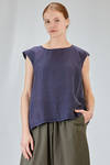 hip-lenght top, soft, in washed silk crêpe de chine - MANUELLE GUIBAL 