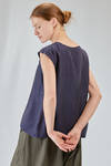 hip-lenght top, soft, in washed silk crêpe de chine - MANUELLE GUIBAL 