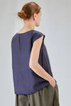 hip-lenght top, soft, in washed silk crêpe de chine - MANUELLE GUIBAL 
