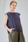 hip-lenght top, soft, in washed silk crêpe de chine - MANUELLE GUIBAL 