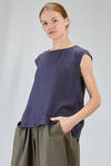 hip-lenght top, soft, in washed silk crêpe de chine - MANUELLE GUIBAL 