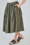 longuette skirt, wide, in light washed cotton canvas - MANUELLE GUIBAL 