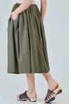 longuette skirt, wide, in light washed cotton canvas - MANUELLE GUIBAL 