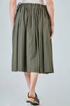 longuette skirt, wide, in light washed cotton canvas - MANUELLE GUIBAL 