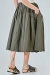 longuette skirt, wide, in light washed cotton canvas - MANUELLE GUIBAL 