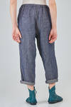 wide trousers, in iridescent washed linen denim - MANUELLE GUIBAL 