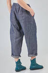 wide trousers, in iridescent washed linen denim - MANUELLE GUIBAL 