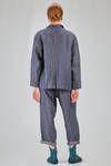 hip-lenght jacket, wide, in iridescent washed linen denim - MANUELLE GUIBAL 