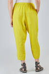 pantalone ampio, in crêpe lavato di lino - MANUELLE GUIBAL 