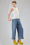 hip-lenght tank top, lean, in ribbed cotton and spandex jersey - MELITTA BAUMEISTER 