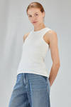 hip-lenght tank top, lean, in ribbed cotton and spandex jersey - MELITTA BAUMEISTER 