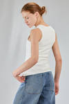 hip-lenght tank top, lean, in ribbed cotton and spandex jersey - MELITTA BAUMEISTER 