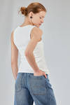 hip-lenght tank top, lean, in ribbed cotton and spandex jersey - MELITTA BAUMEISTER 