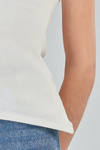 hip-lenght tank top, lean, in ribbed cotton and spandex jersey - MELITTA BAUMEISTER 